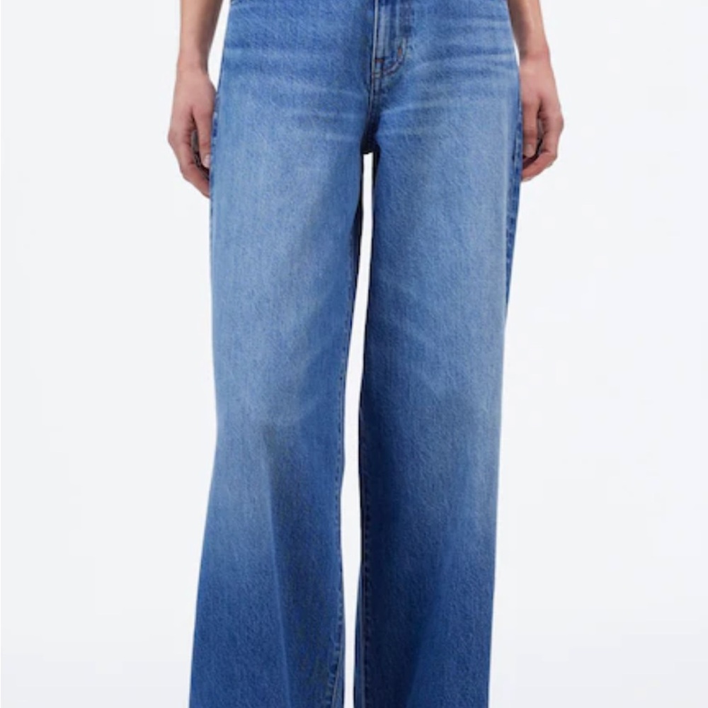Madewell Wide Leg Cuffed Jeans